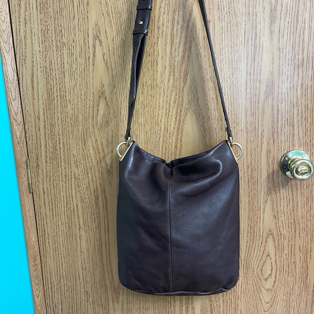 Americana by Sharif leather bucket Crossbody bag Brown